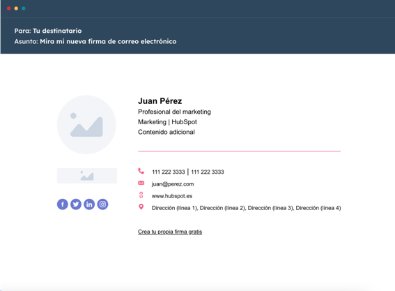 Generador de firmas de correo electrónico profesionales